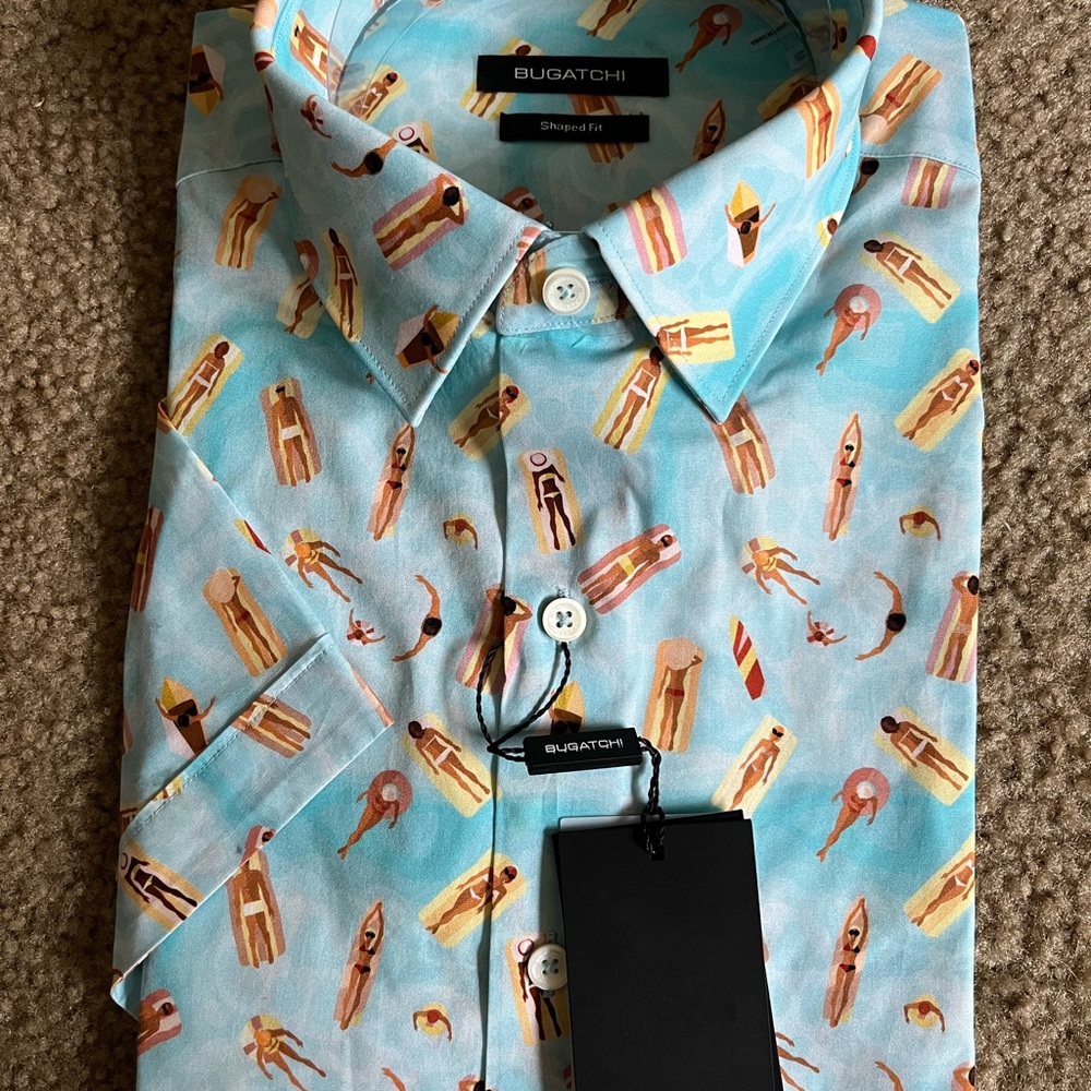 Bugatchi Mens Short Sleeve Shirt